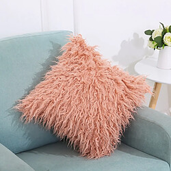 Wewoo Coussin de voyage Velvet Long En Peluche Couvre Couverture Populaire Carré Maison Lit Décoration Taie D'oreiller, Taille: 45 x 45 cm (Rose)