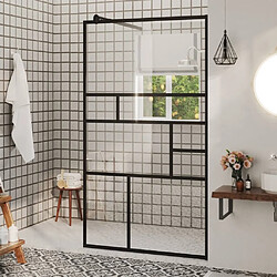 Maison Chic Paroi de douche | Écran de douche | Cloison de douche à verre ESG transparent 90x195 cm Noir -GKD17567