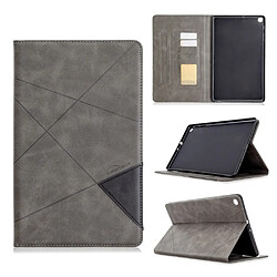 Etui en PU motif géométrique avec porte-cartes gris pour votre Samsung Galaxy Tab A 10.1 (2019) T510