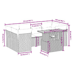 Avis vidaXL Salon de jardin avec coussins 7 pcs beige résine tressée