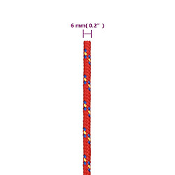 vidaXL Corde de bateau Rouge 6 mm 50 m Polypropylène pas cher