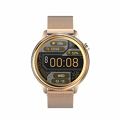 Chrono Montre Connectée pour hommes femmes Montre de Mesure de la température corporelle de l'oxygène sanguin et de la fréquence Cardiaque Montre de Surveillance du Sommeil traqueurs d'activité avec écran Tactile pour iOS Android-d'or