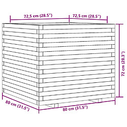 vidaXL Jardinière 80x80x72 cm bois de pin imprégné pas cher