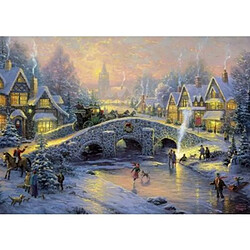 Schmidt Spiele Puzzle 1000 pièces - Thomas Kinkade : Village enneigé