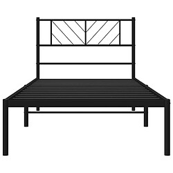 Acheter Vidaxl Cadre de lit métal avec tête de lit noir 75x190 cm