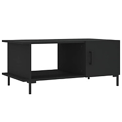 vidaXL Table basse noir 90x50x40 cm bois d'ingénierie