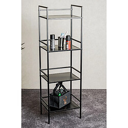 Pegane Etagère, Meuble étagère en métal coloris noir- longueur 40 x profondeur 30 x hauteur 128 cm pas cher