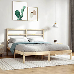 vidaXL Cadre de lit sans matelas 135x190 cm bois massif 