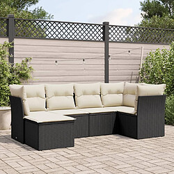 Maison Chic Salon de jardin 6 pcs avec coussins | Ensemble de Table et chaises | Mobilier d'Extérieur noir résine tressée -GKD99728