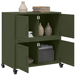 Acheter vidaXL Buffet vert olive 68x39x72 cm acier