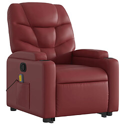 Avis vidaXL Fauteuil inclinable de massage Rouge bordeaux Similicuir