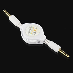 Acheter Wewoo Câble blanc et or pour iPhone / iPod / lecteur MP3 / téléphones portables / autres appareils avec une prise casque standard de Jack 3,5 mm, longueur: 11 cm peut être étendu à 80 cm, escamotable Jack AUX Jack 3,5 mm plaqué