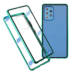 Coque en métal Cadre d'adsorption magnétique vert pour votre Samsung Galaxy A72 4G/5G