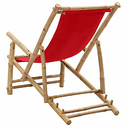 Maison Chic Chaise de terrasse jardin,fateuill d'extérieur Bambou et toile Rouge -GKD83312 pas cher