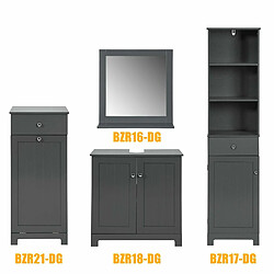 SoBuy BZR17-DG Meuble Colonne de Salle de Bain Armoire Haute Meuble Rangement - L40cm x P35cm x H161cm (Gris Foncé) pas cher