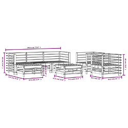 vidaXL Salon de jardin 7 pcs bois massif douglas pas cher