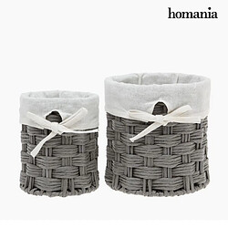 Totalcadeau Paniers décoratifs cylindrique gris 2978 (2 pcs) - Déco maison et salle de bain pas cher