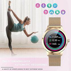 Avis Chrono Smartwatch Mesdames Or, IP68 Étanche Fitness Tracker Montre Connectée Dames, avec Gestion du Cycle Féminin Moniteur de Fréquence Cardiaque Moniteur de Pression Artérielle Moniteur de Sommeil Montre-Bracelet Dames pour Android iOS(or)