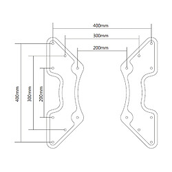 Kimex Adaptateur pour support TV 32"-55" VESA 200x200 vers 400x400