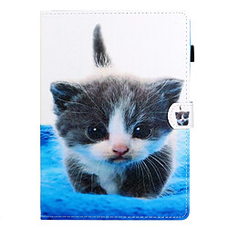 Etui en PU avec support, porte-carte et porte-stylo chat mignon pour votre Samsung Galaxy Tab A8 10.5 (2021) X205/X200