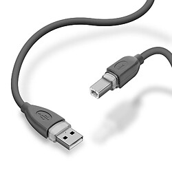 Câble USB-A 2.0 vers USB-B 2.0 Transfert Rapide Connexion Stable LinQ 3m Gris pas cher