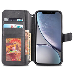 Acheter Wewoo Housse Coque Pour iPhone XR AZNS Texture du mollet Etui en cuir avec rabat horizontal magnétique PU supportfentes cartes et cadre photo Noir