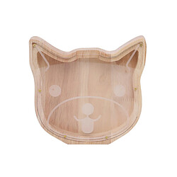 TechKidz Tirelire en Bois - Tête de Chat - Beige