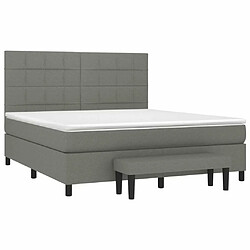 Avis Maison Chic Lit Adulte - Lit simple Lit à sommier tapissier avec matelas moelleux - Meuble de Chambre - Gris foncé 160x200cm Tissu -MN51290