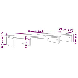 vidaXL Support de moniteur élévateur réglable noir bois d'ingénierie pas cher