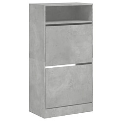 Acheter Maison Chic Armoire à chaussures | Meuble de rangement à chaussures Meuble d'Entrée gris béton 60x34x116 cm bois d'ingénierie -MN63933