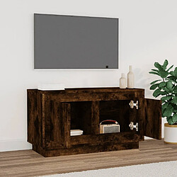 Avis Maison Chic Meuble TV scandinave - Banc TV pour salon chêne fumé 80x35x45 cm bois d'ingénierie -MN42703