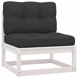 Acheter Maison Chic Salon de jardin 13 pcs + coussins - Mobilier/Meubles de jardin - Table et chaises d'extérieur Blanc Bois de pin massif -MN39086