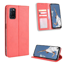 Etui en PU auto-absorbé rétro rouge pour votre OPPO A52/A72/A92