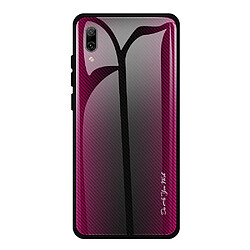 Wewoo Coque Pour Huawei Enjoy 9 Plus / Y9 2019 étui de protection en verre dégradé de texture rose rouge