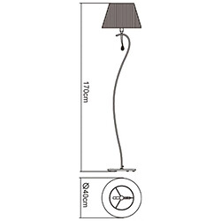 Avis Luminaire Center Lampadaire Siena 1 Ampoule E27, laiton poli avec Abat jour crème ambré et cristal transaparent