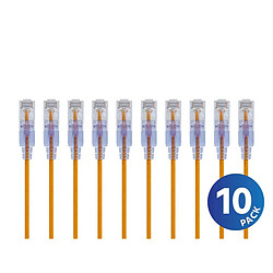 Monoprice Cat6A Ethernet Patch Cable | Snagless RJ45 | UTP | Pure Bare Copper Wire | 10G | 30AWG | 10-Pack | SlimRun Series