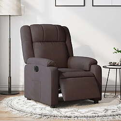 vidaXL Fauteuil inclinable électrique Marron foncé Tissu