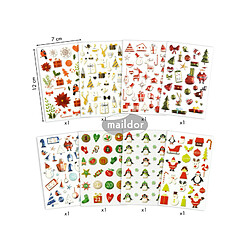 Ac-Deco Planche de gommettes assorties - 7.5 x 12 cm - Noël - Multicolore