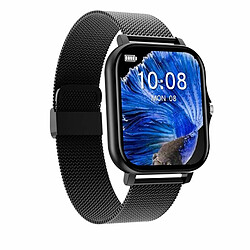 Montre Intelligente Bluetooth Call Music Watch Surveillance De La Santé Bracelet En Acier Noir