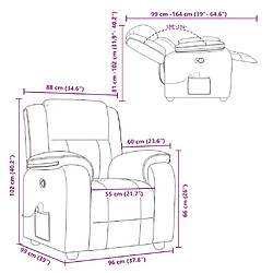 vidaXL Fauteuil de massage inclinable Gris foncé Tissu pas cher