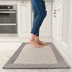 Tapis de Cuisine Lavables et Antidérapants Gris 50x80cm