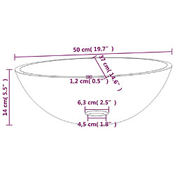 vidaXL Lavabo Verre 50x37x14 cm Transparent pas cher