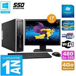 PC HP Compaq Pro 6300 SFF I7-3770 4Go 480Go SSD Graveur DVD Wifi W7 Ecran 17" - Occasion