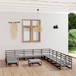 Maison Chic Ensemble de salle à manger de jardin 12 pcs,Table et chaises d'extérieur bois de pin massif -GKD937739