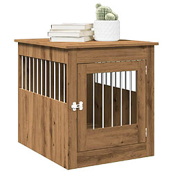 vidaXL Meuble de cage pour chiens chêne artisanal 64,5x80x71 cm