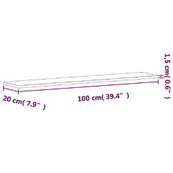 vidaXL Étagère murale 100x20x1,5 cm bois massif de hêtre pas cher