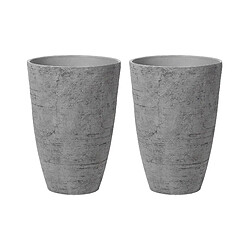 Beliani Lot de 2 pots de fleurs 43 x 43 x 60 cm gris CAMIA