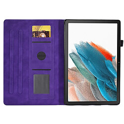 Etui en PU avec support, porte-cartes et porte-stylo pour Samsung Galaxy Tab A8 10.5 (2021) SM-X200/SM-X205 - violet