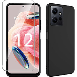 Xeptio Pack coque noire en TPU et protection écran vitre en verre trempé pour Xiaomi Redmi Note 12 4G