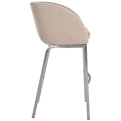 Avis Decoshop26 Tabouret de bar x1 dossier arrondi en feutrine taupe quatre pieds en acier inoxydable 10_0005366